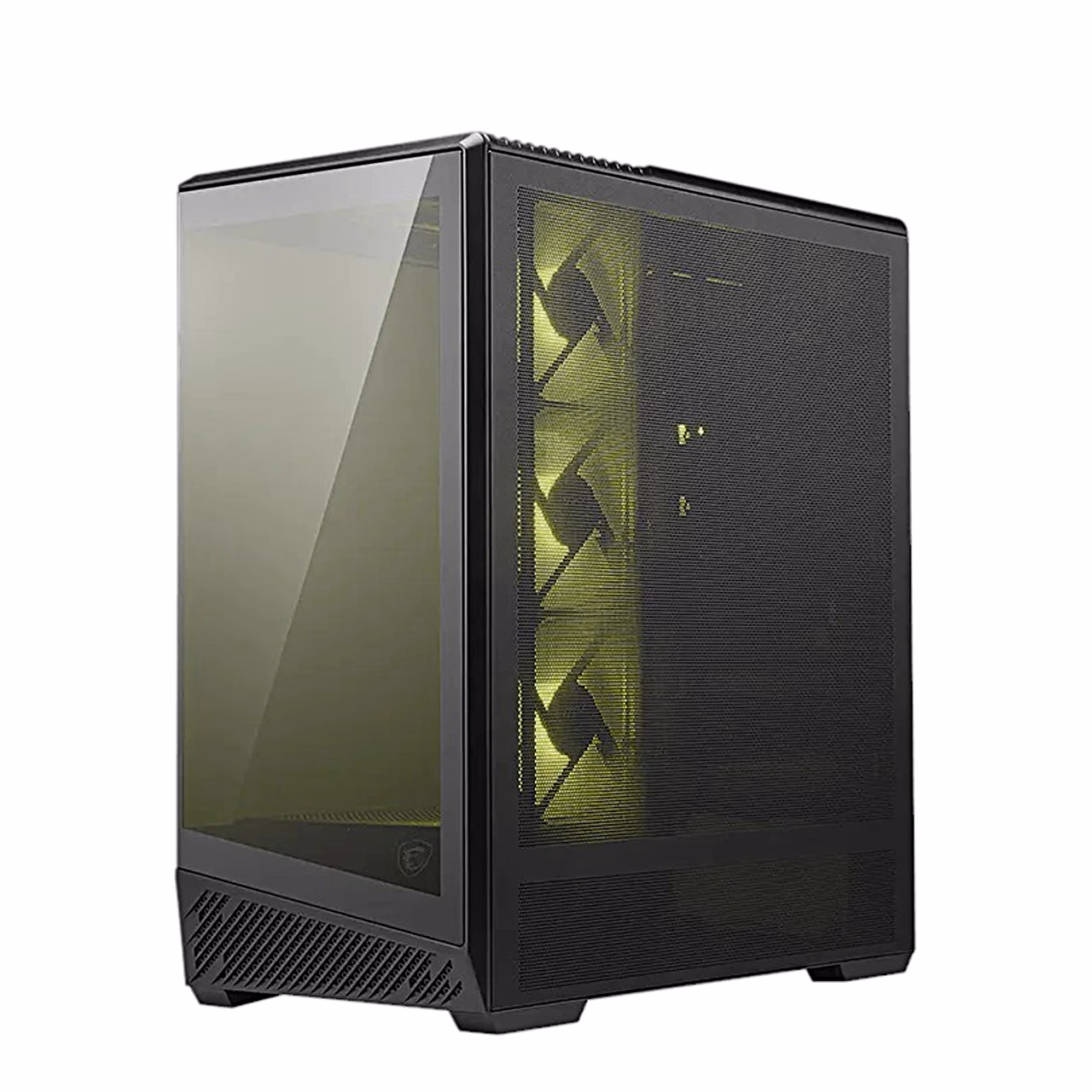 Must arvutikorpus MSI MAG PANO 130R PZ klaasist külje ja valgustatud ventilaatoritega