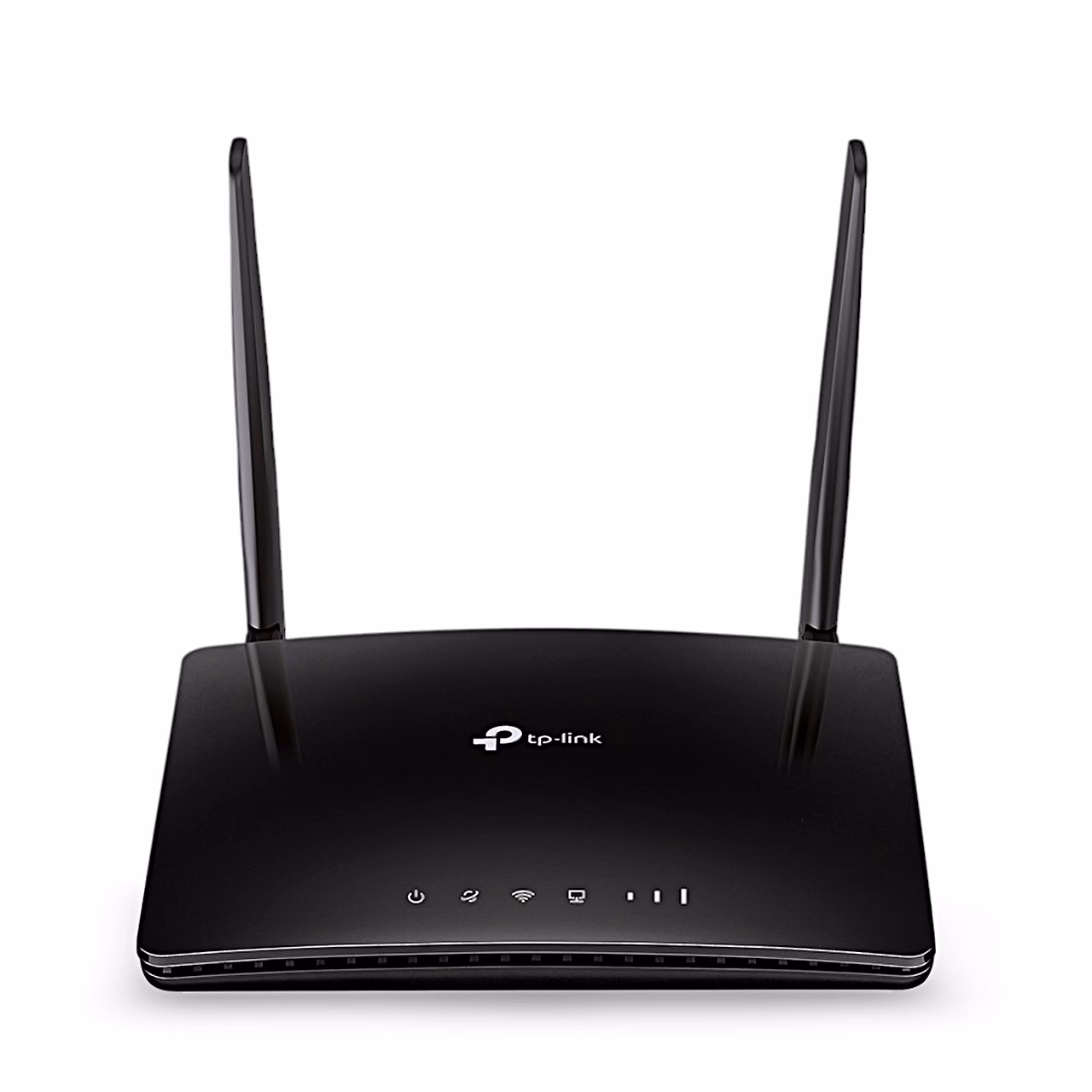 Must 4G-ruuter TP-Link Archer MR402 kahe antenniga, vaade eest