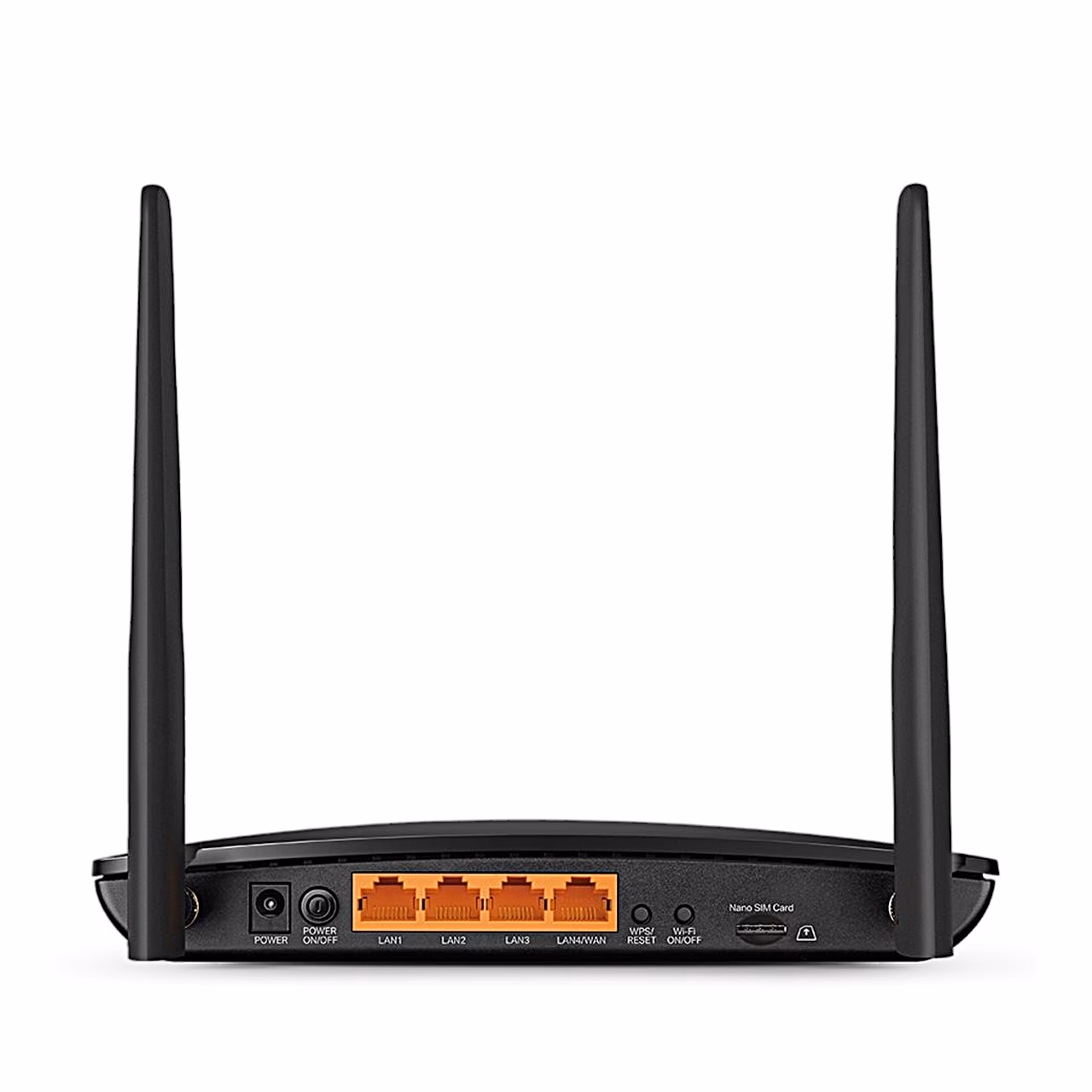 TP-Link Archer MR500 tagapaneel nelja oranži gigabitise pordiga