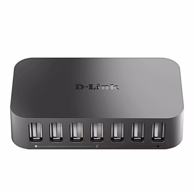 7-pordiline USB-jagaja D-Link DUB-H7/E eestvaates seitsme USB-A-pordiga