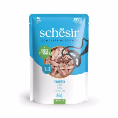 Schesir in Jelly tuunikalaga märgtoit kassile 85 g pakend