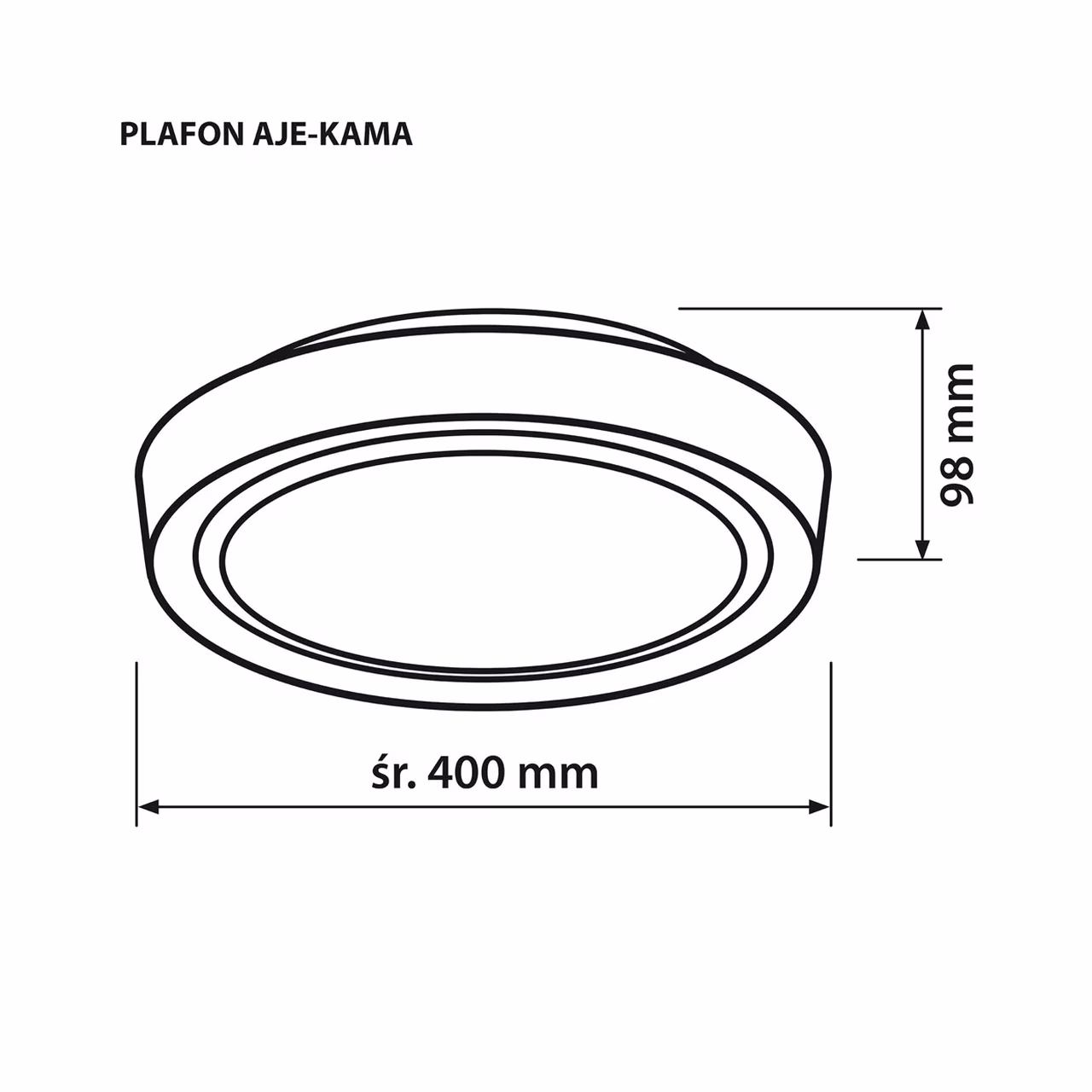 Activejet AJE-KAMA 24W 40 cm ümmargune valge LED laevalgusti, 4000K, IP20, siseruumidesse