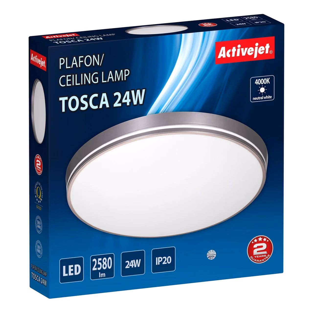 Activejet AJE-TOSCA 24W 40 cm hall LED laevalgusti 4000K 2580 lm siseruumidesse