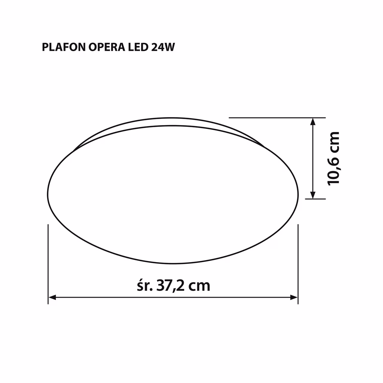 Activejet OPERA AJE-OPERA 24W 37 cm valge ümmargune LED lae- ja seinaplafon siseruumidesse