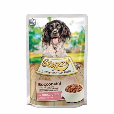 Agras Pet Foods Stuzzy 100 g gluteenivaba märg koeratoit singitükkidega täiskasvanud koertele