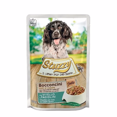 Agras Pet Foods Stuzzy 100 g veiselihaga ja roheliste ubadega gluteenivaba märgtoit täiskasvanud koertele