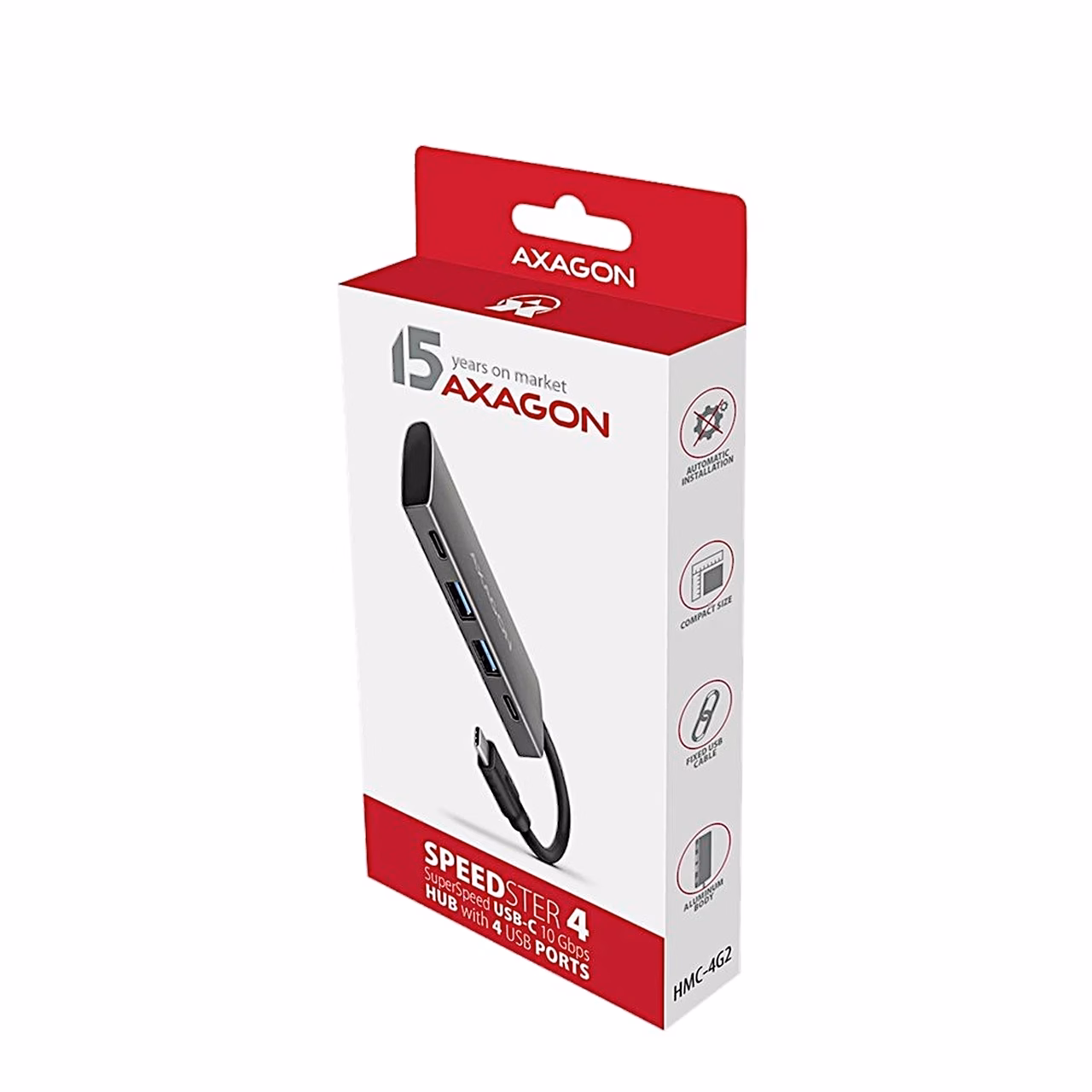 AXAGON HMC-4G2 SPEEDSTER 4 jagaja punavalges müügikarbis