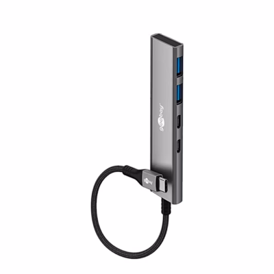 Püstiasendis Goobay 76563 jagaja kahe USB-A- ja kahe USB-C-pordiga