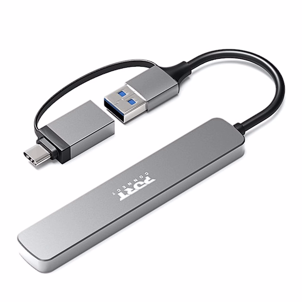 PORT Connect 900161 pealt PORT logoga, kaabli otsas USB-A-pistik ja adapter