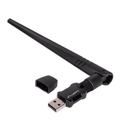 WiFi-adapter Lanberg NC-0900-WIE välisantenni ja eemaldatud kaitsekorgiga