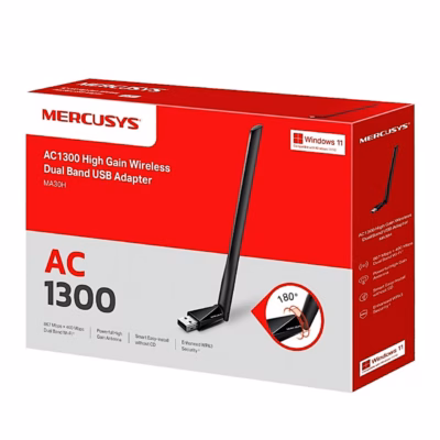 Mercusys MA30H AC1300 kaheribalise võrguadapteri pakend