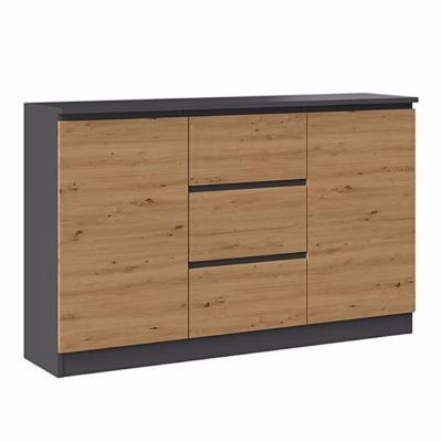 Antratsiithall kolme sahtliga kummut Top E Shop 2D3S kahe artisan-tamme tooni uksega