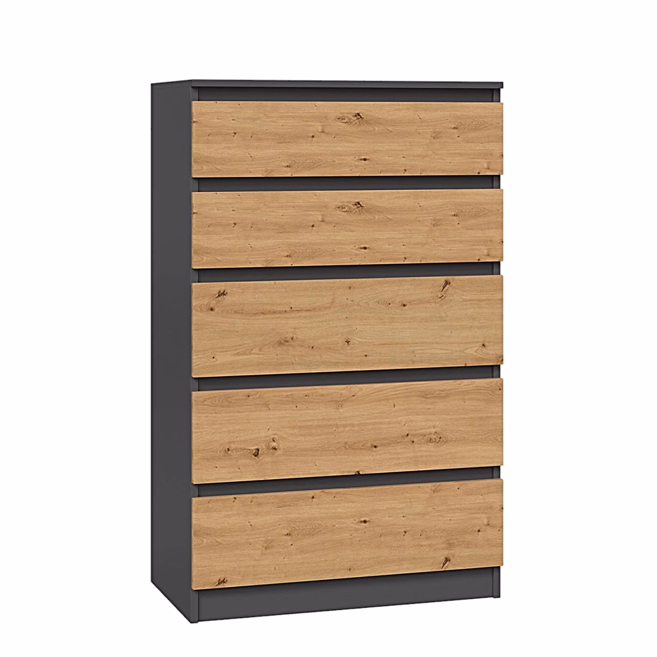 Antratsiithall viie sahtliga kummut Top E Shop M5 artisan-tamme tooni esipaneelidega