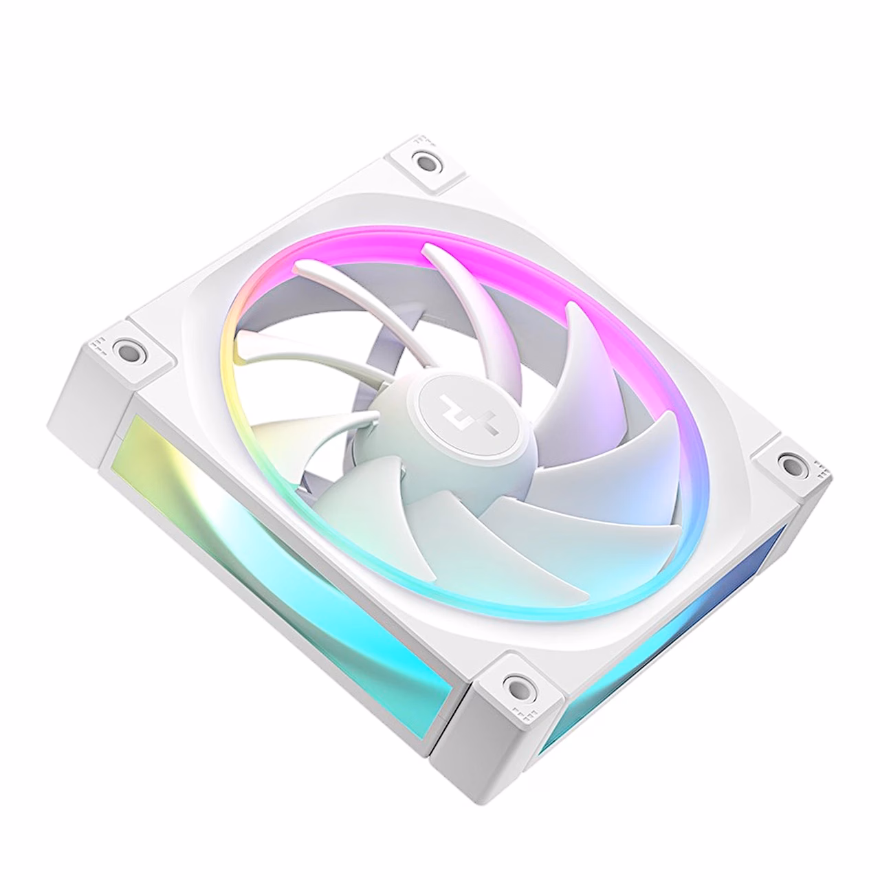DeepCool FL12 WH ventilaator kaldu, nähtav külgmine valgusriba