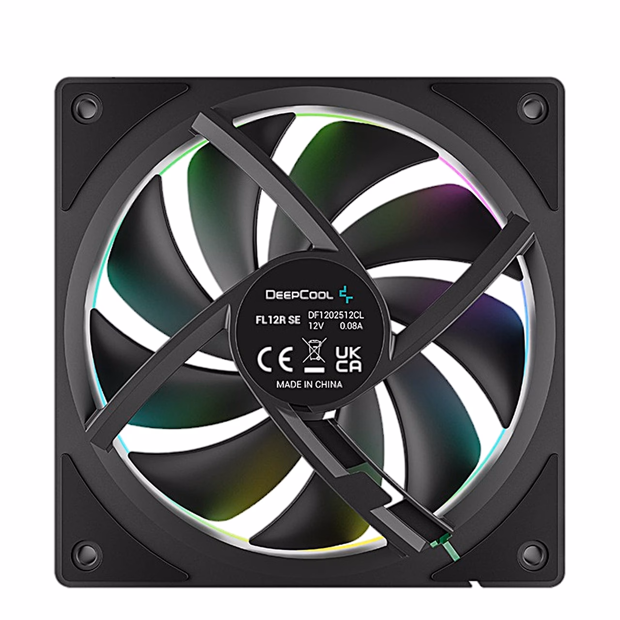 Must PC ventilaator DeepCool FL12R SE tagantvaates tugiristi ja kleebisega