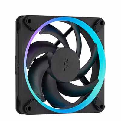 Fractal Design Momentum 12 RGB lilla ja türkiissinise valgusrõngaga nurga alt
