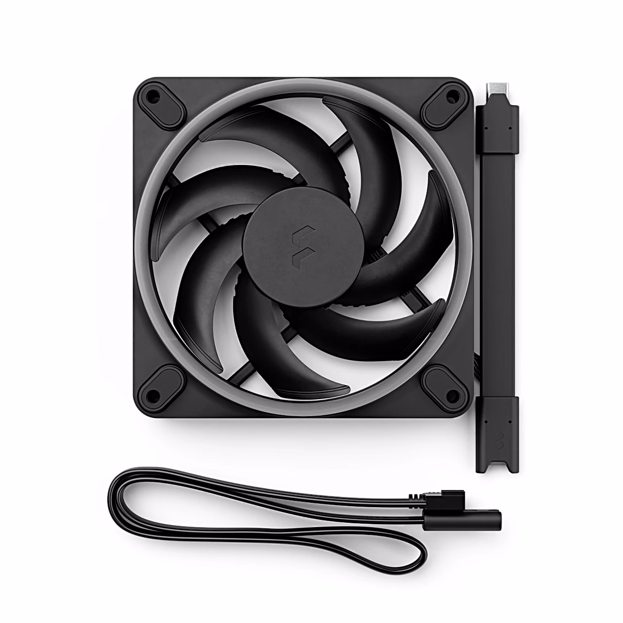Momentum 12 RGB ventilaator koos lameda pikenduskaabliga ülaltvaates