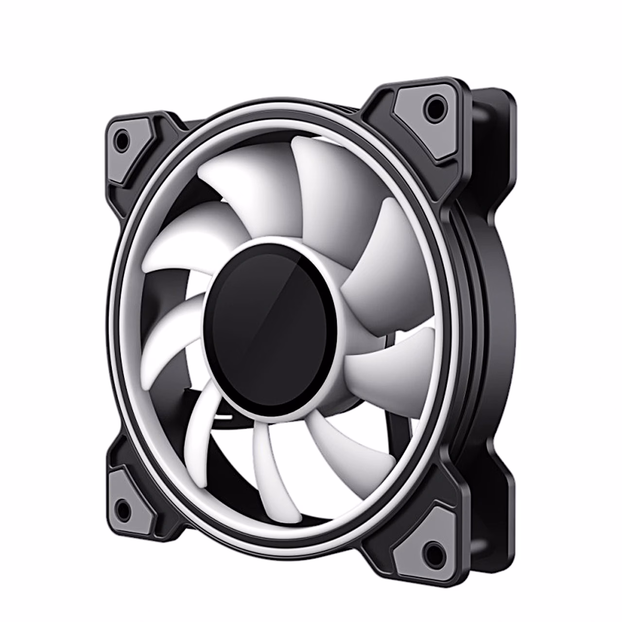 GameMax Dual Ring Infinity valgustuseta viltu vaates, valged labad