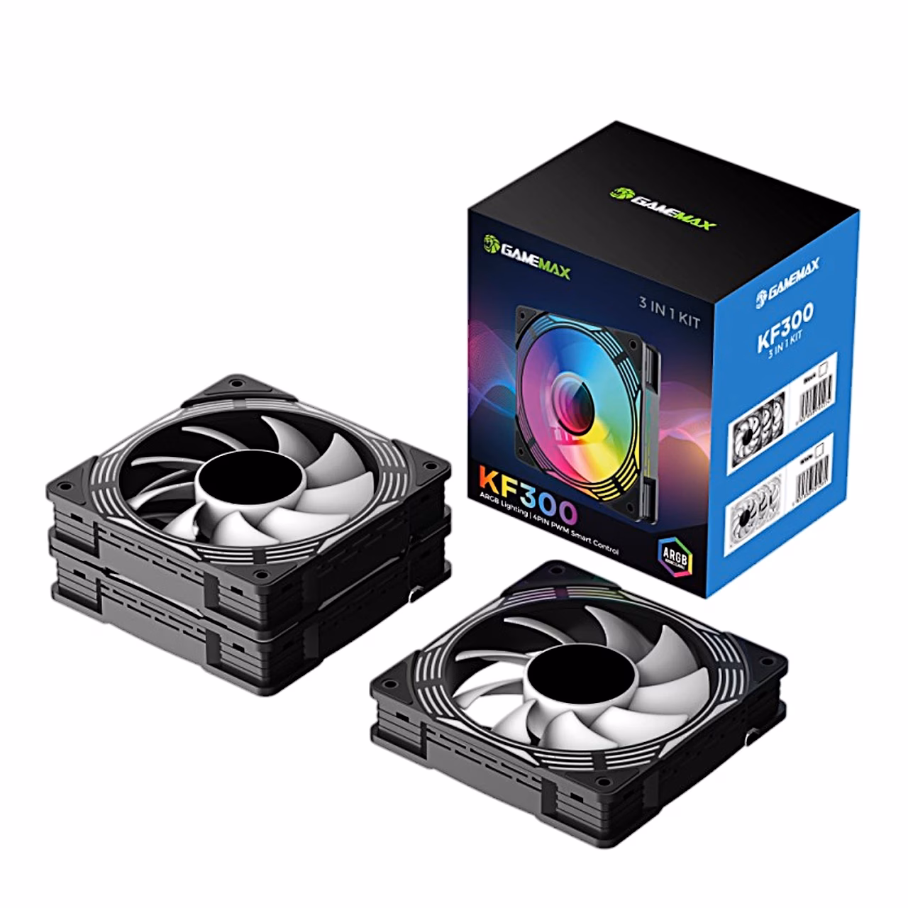 GameMax KF300 karp ja kolm ventilaatorit ilma valgustuseta