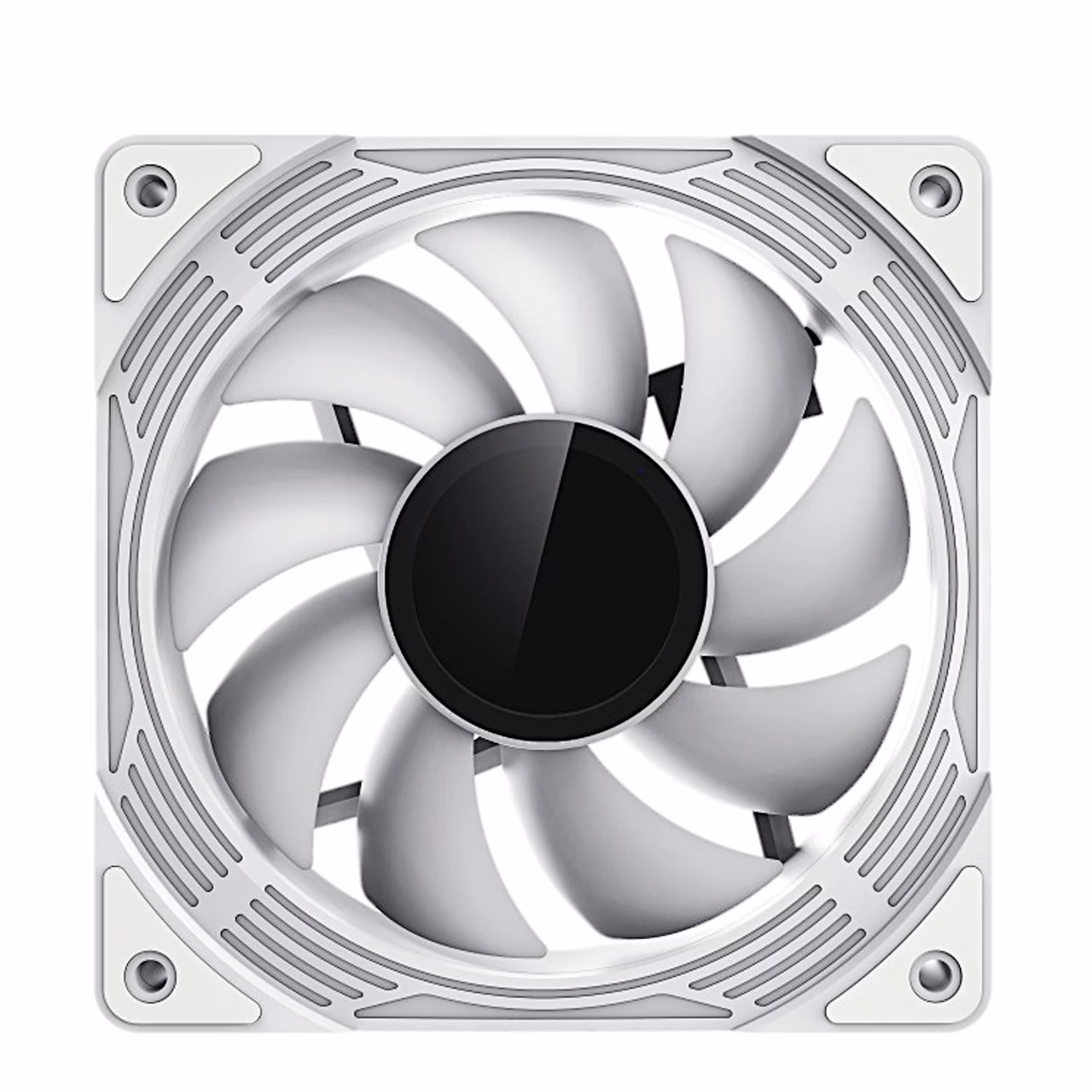 Valge Gamemax KF300 WH ventilaator valgustuseta, poolläbipaistvad labad ja must keskosa