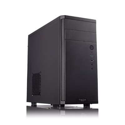 Arvutikorpus Fractal Design Core 1100 nurga alt eest, esipaneeli pordid ja toitenupp