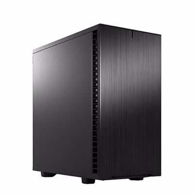 Must arvutikorpus Fractal Design Define 7 Mini eest ja külgpaneeli poolt