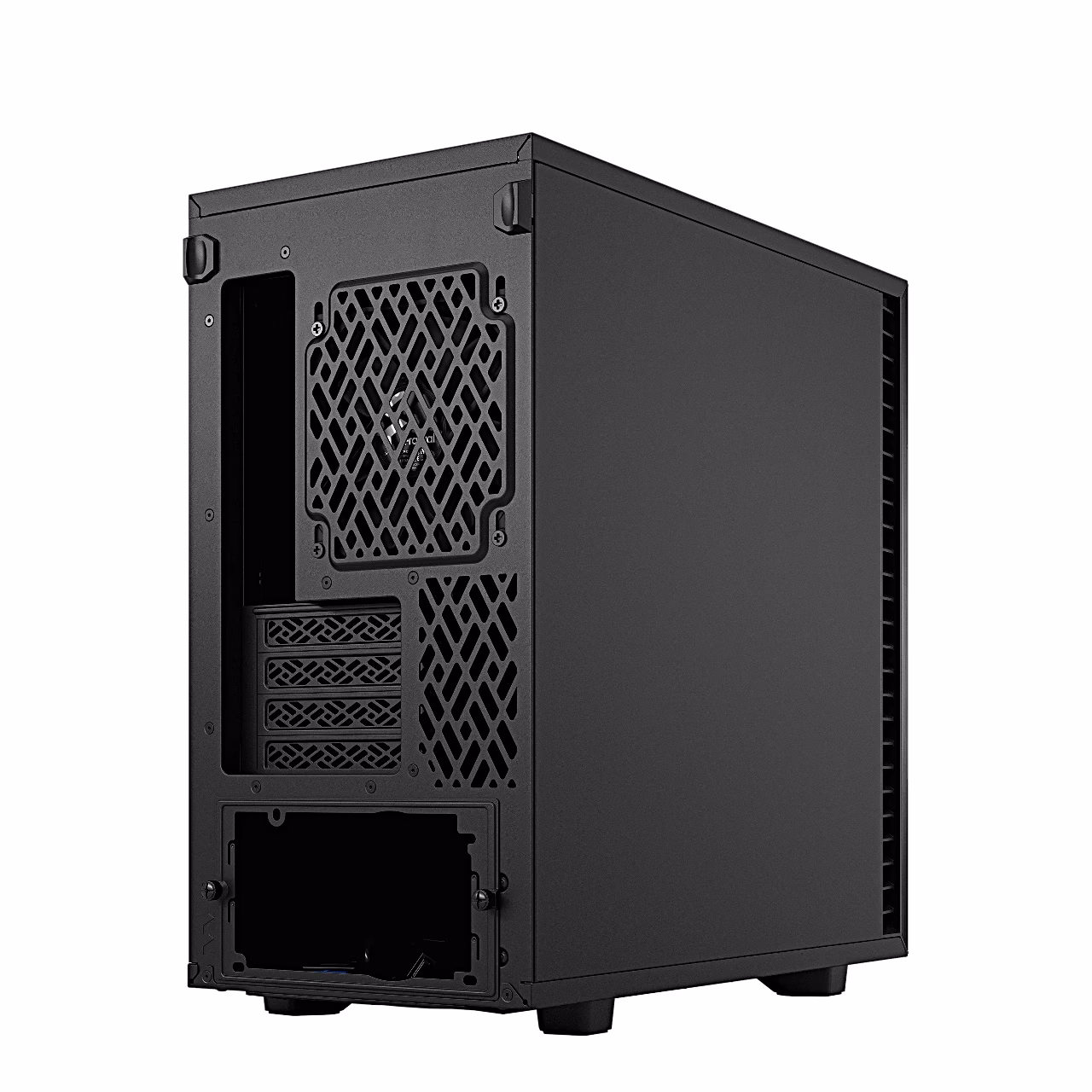 Define 7 Mini arvutikorpuse tagakülg ventilaatoriava ja laienduspesadega viltu