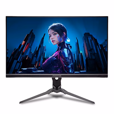 Acer Predator XB27QX Ergo arvutimonitor eestvaates kolmejalgsel alusel
