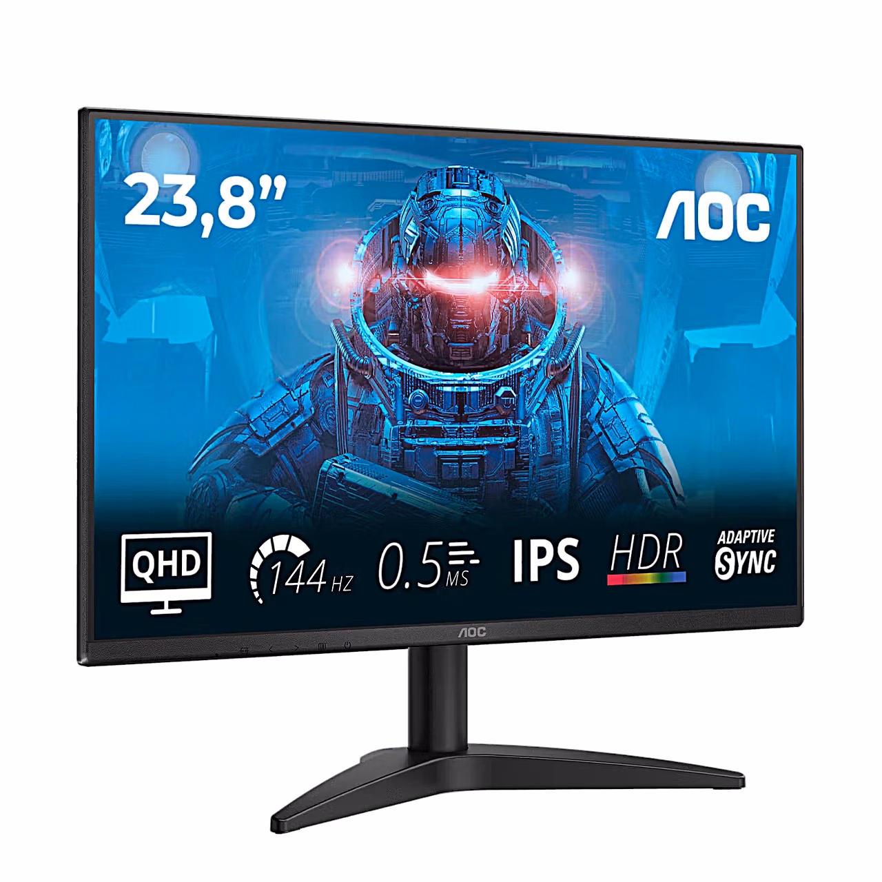 Monitori AOC Q24B36X ekraan HDR ja IPS tähistega, vaade paremalt