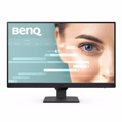 Arvutimonitor BenQ GW2790 eestvaates, ekraanil naise silm ja graafikud