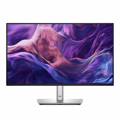 Dell P2425HE monitor hõbedasele alusele paigaldatuna eestvaates