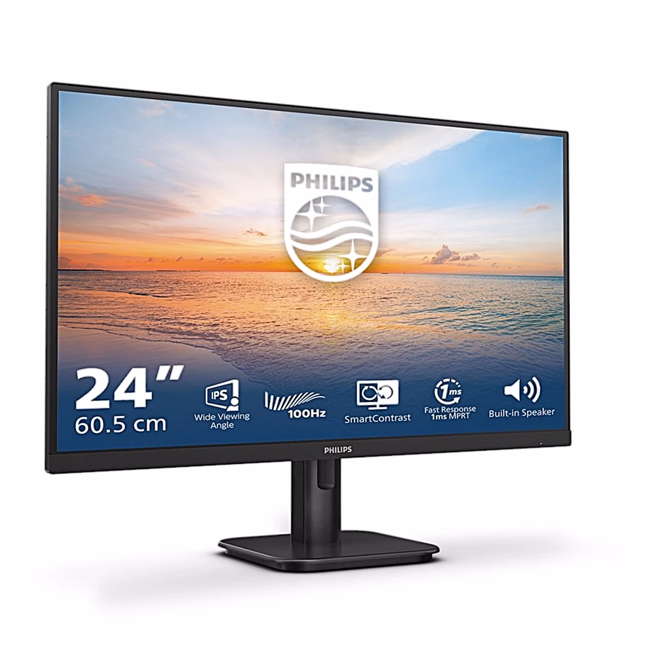 Philips 24E1N1200A alusel, vaade vasakult eest