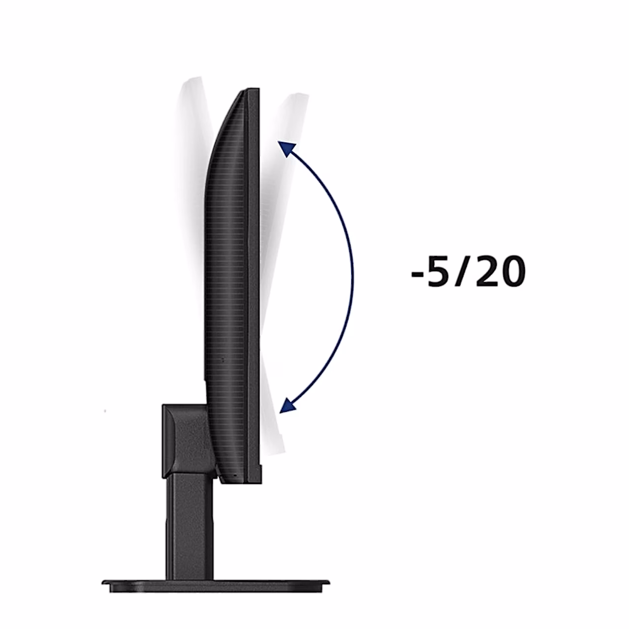 Philips 24E1N1200A külgvaade, ekraani kalle −5° kuni 20°