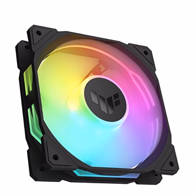 Arvutiventilaator ASUS TUF Gaming TR120 ARGB Reverse, mitmevärviline valgustus, nurgavaade