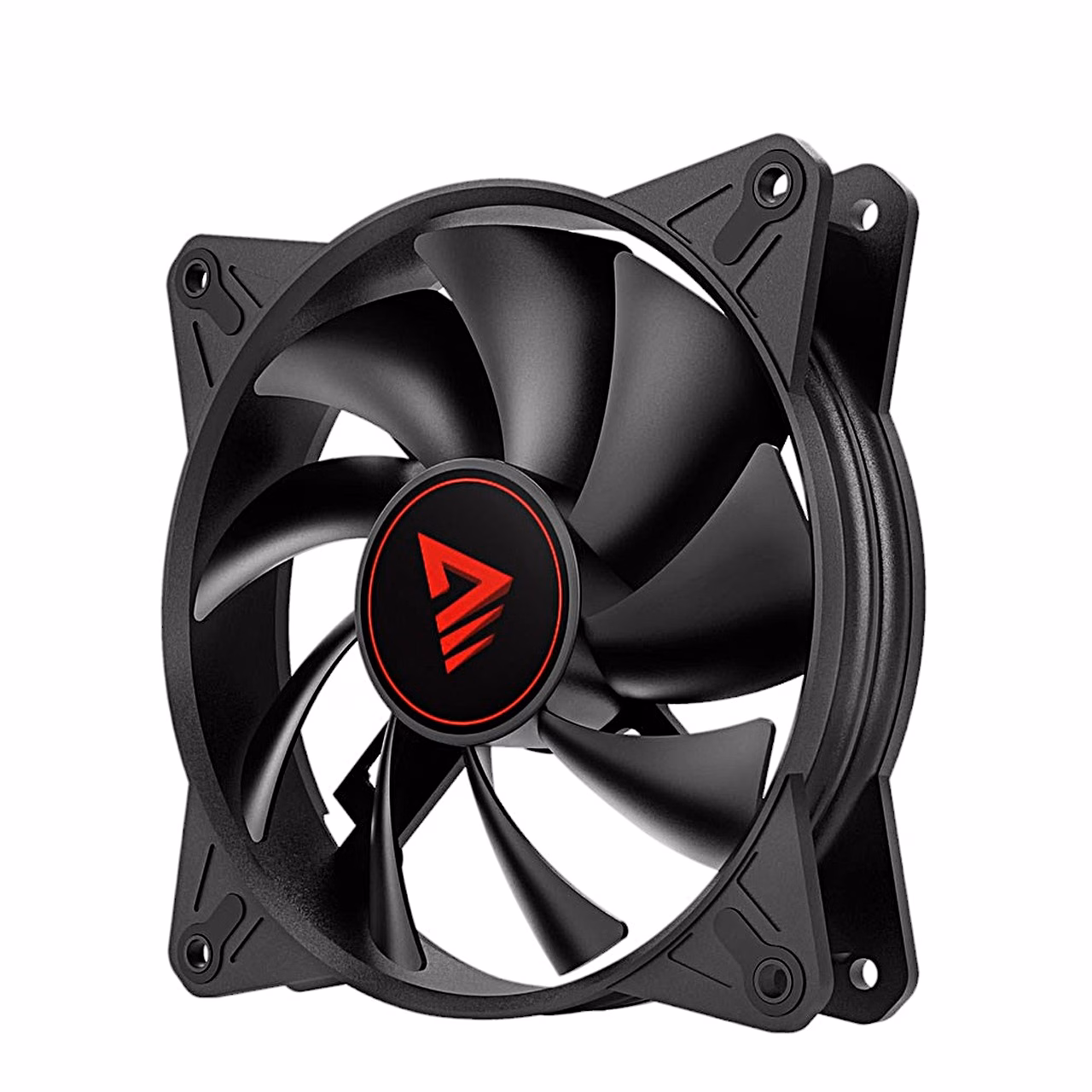 Savio Blade X1 120 mm ventilaator küljelt, ümar raam ja nurgaavad