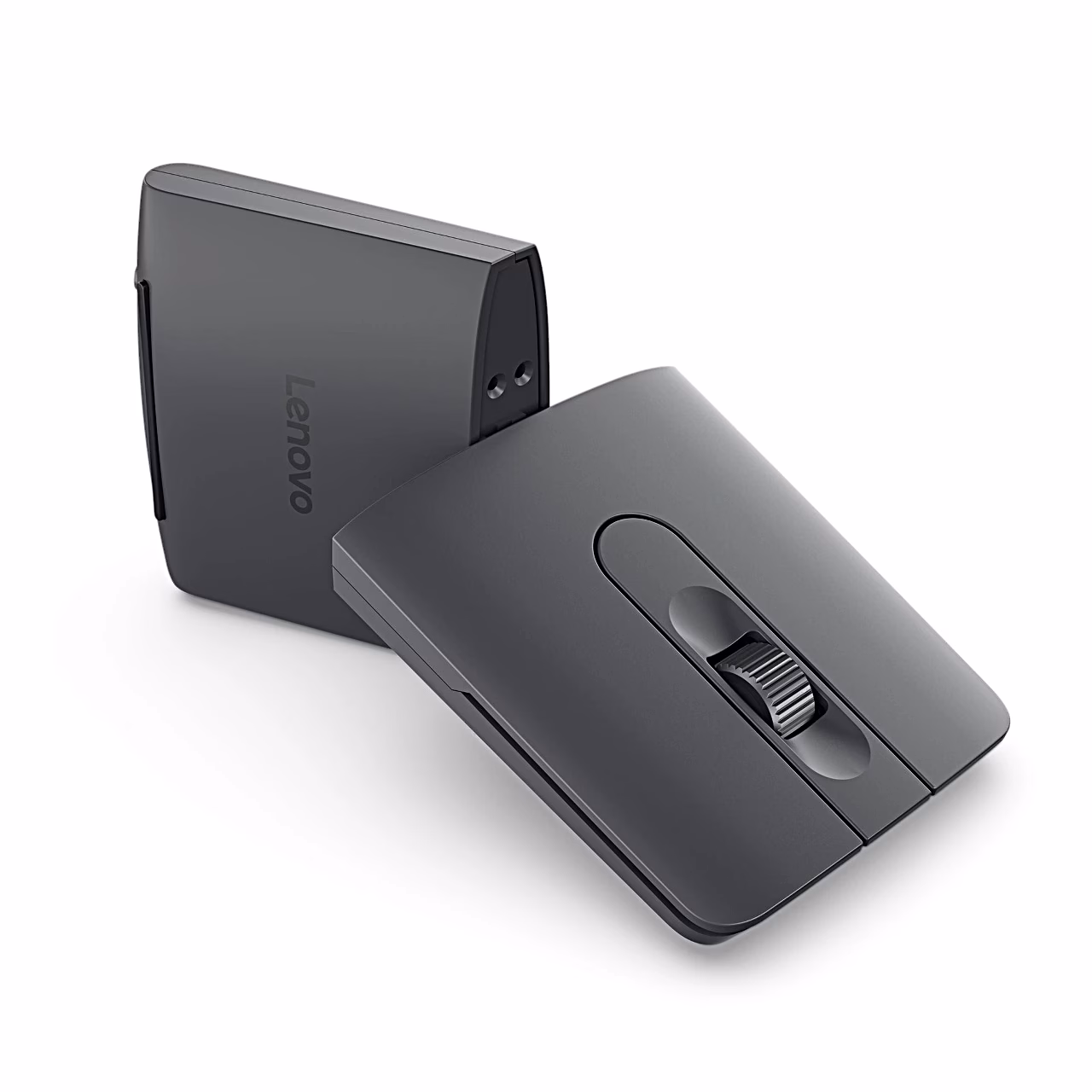 Kaks Lenovo ThinkPad Presenter Mouse hiirt, üks külje pealt ja teine pealt