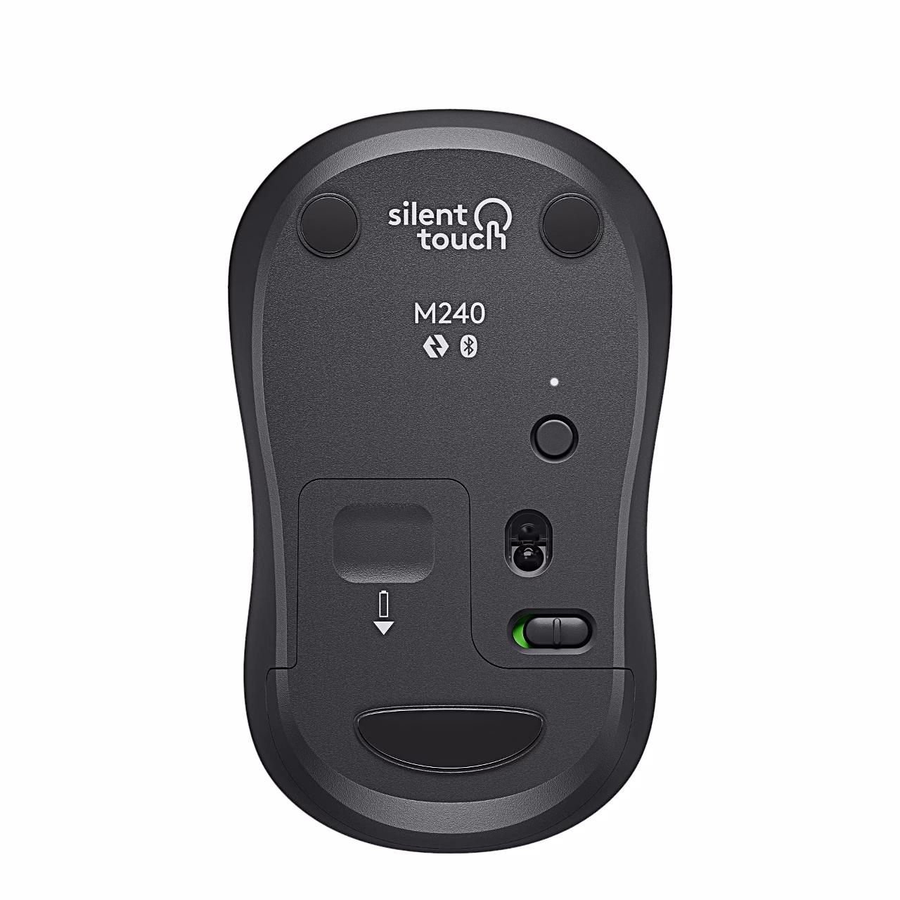 Logitech M240 Silent põhi toitelüliti ja ühendusnupuga