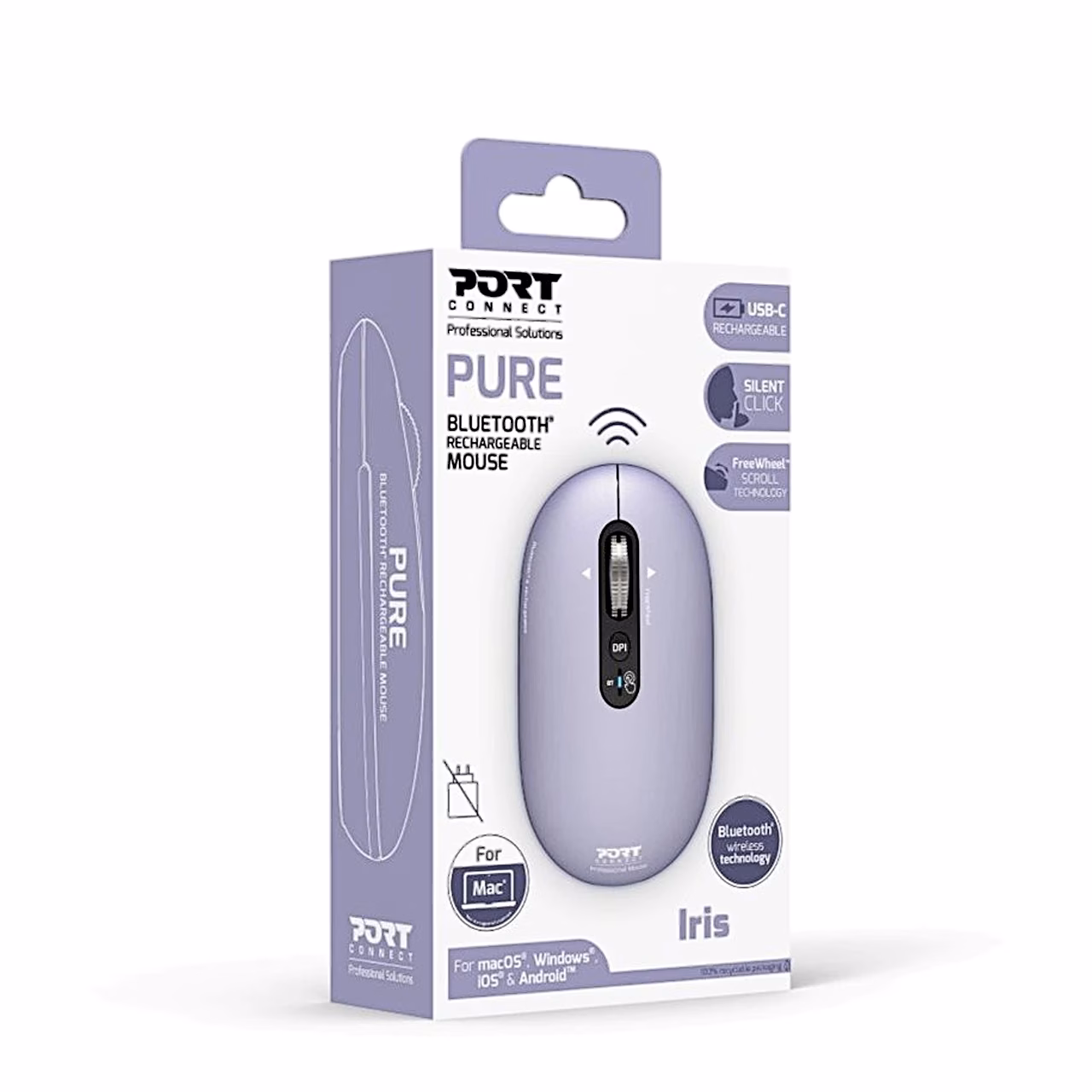 PORT Connect PURE MAC lilla Bluetooth-hiire müügikarp Iris värvitooniga