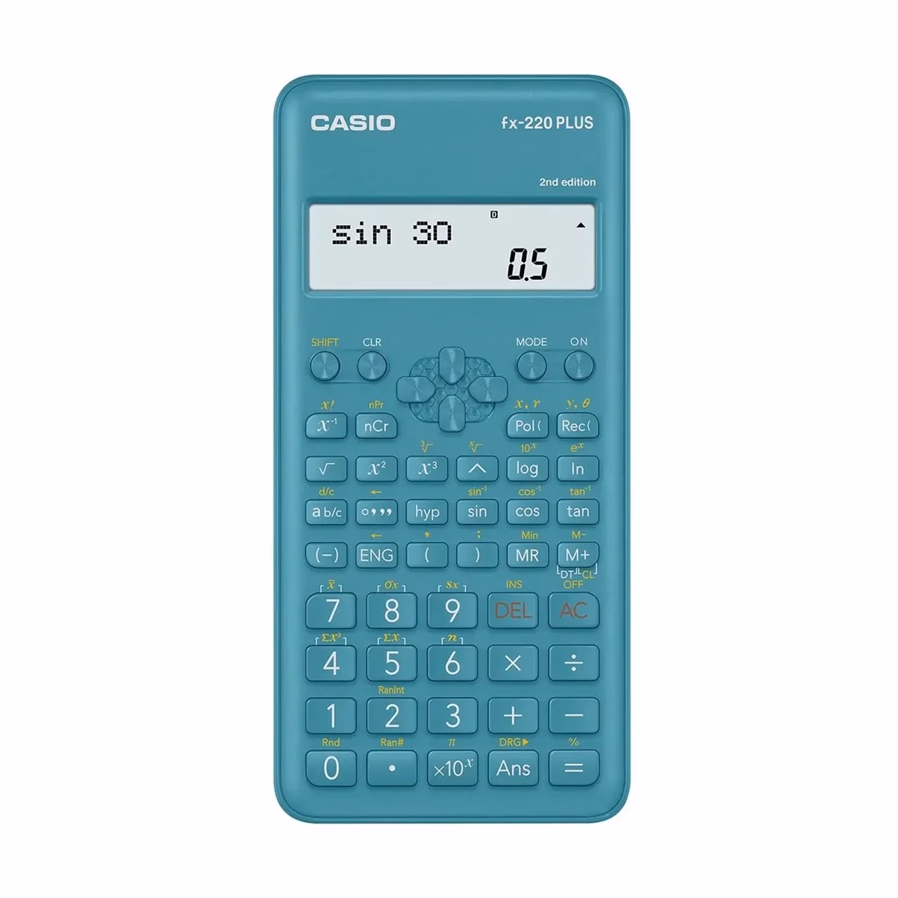 Casio FX-220PLUS-2 12-kohaline teaduslik kalkulaator, sinine, taskumudel, plastkorpus, patareitoitel