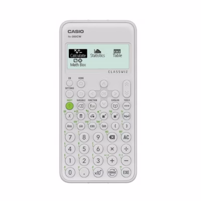 Casio FX-350CW hall teaduslik taskukalkulaator, 12-kohaline, 2-realine ekraan, patareitoitel, plastikust korpus