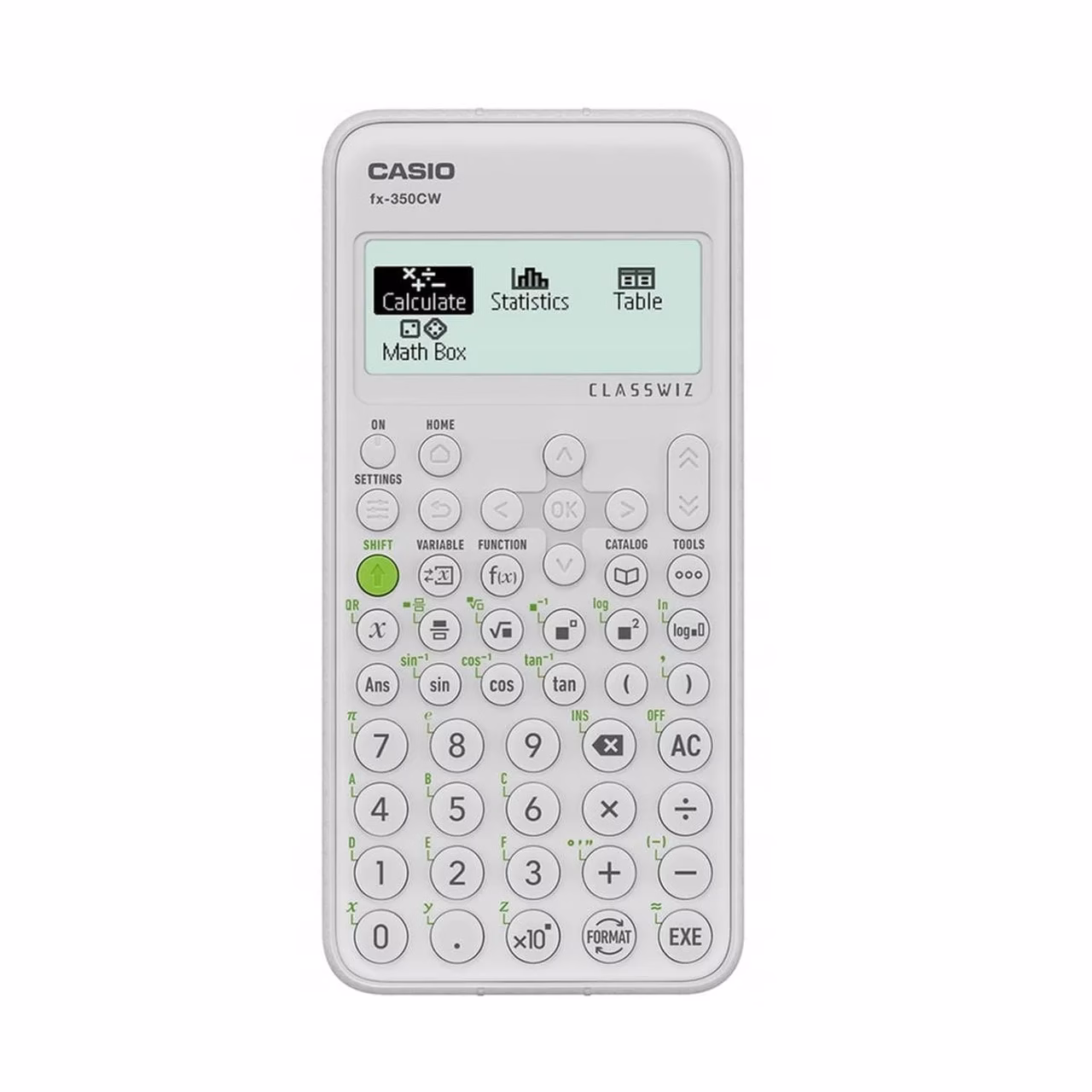 Casio FX-350CW hall teaduslik taskukalkulaator, 12-kohaline, 2-realine ekraan, patareitoitel, plastikust korpus