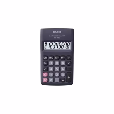 Casio HL-815L-BK BOX 8-kohaline must taskukalkulaator 69,5x118 mm AA-patareiga