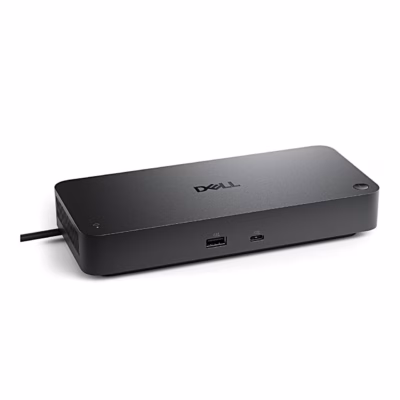 Must dokkimisjaam Dell Pro Smart Dock SD25 eestvaates USB-A- ja USB-C-pordiga