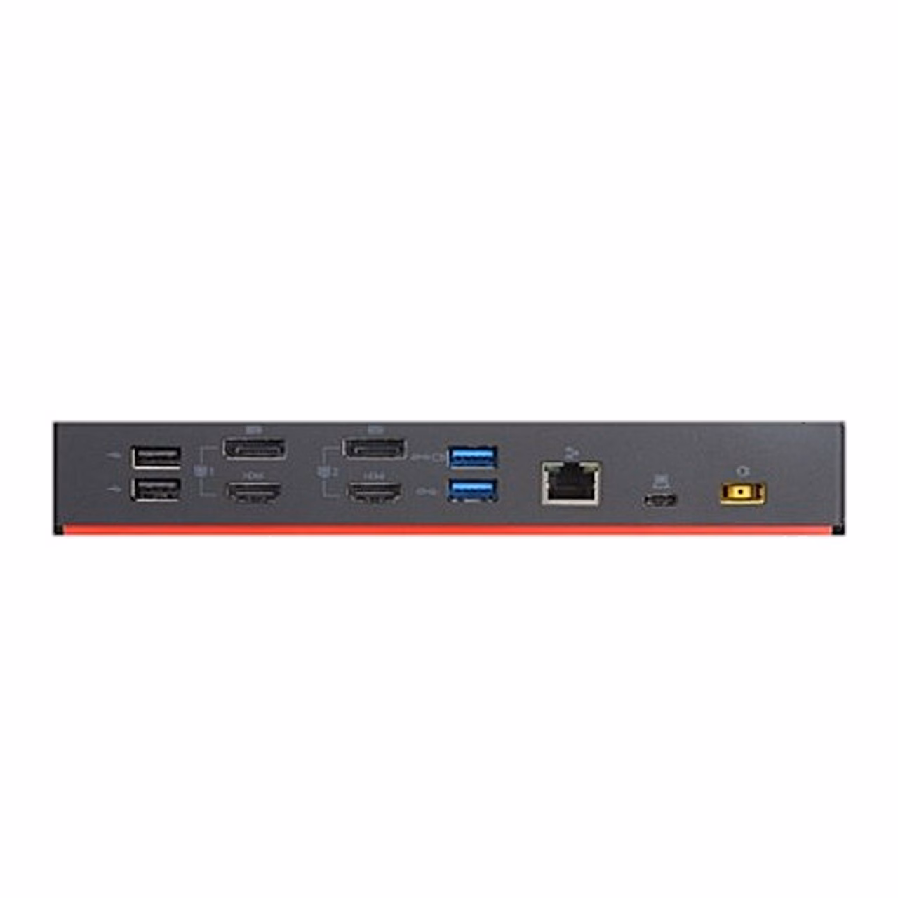 Dokkimisjaama Lenovo 40AF0135EU tagapaneel DisplayPortide, HDMI-portide ja võrgupordiga