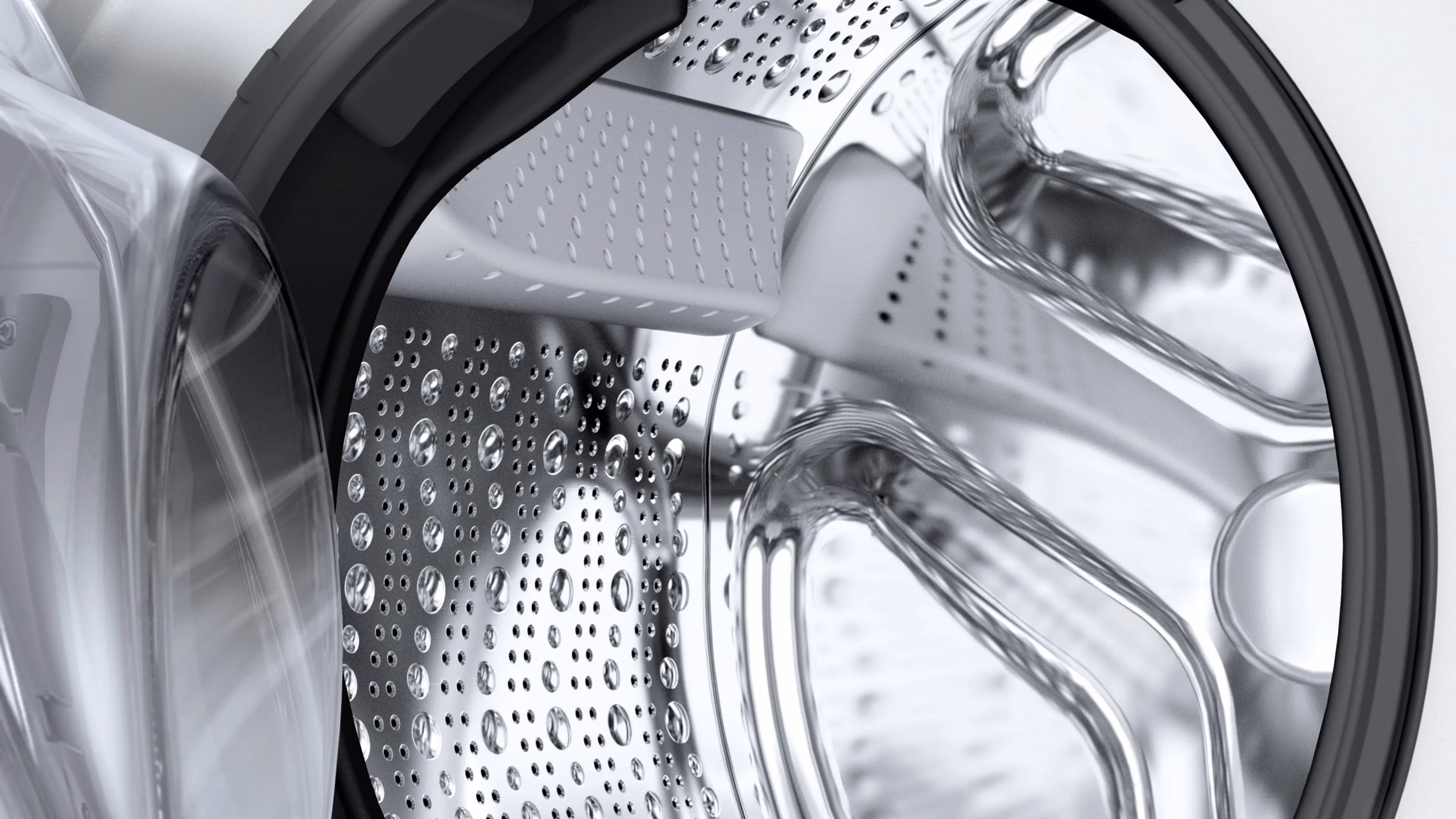 Bosch WAN2808LSN roostevabast terasest Wave-trummel avatud uksest