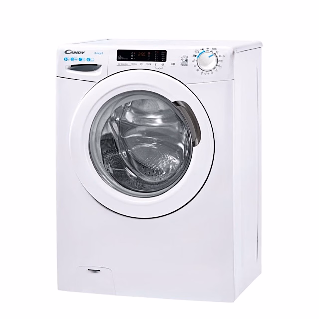 Candy CS1482DW4/1-S pesumasin paremalt küljelt nurga alt vaadatuna