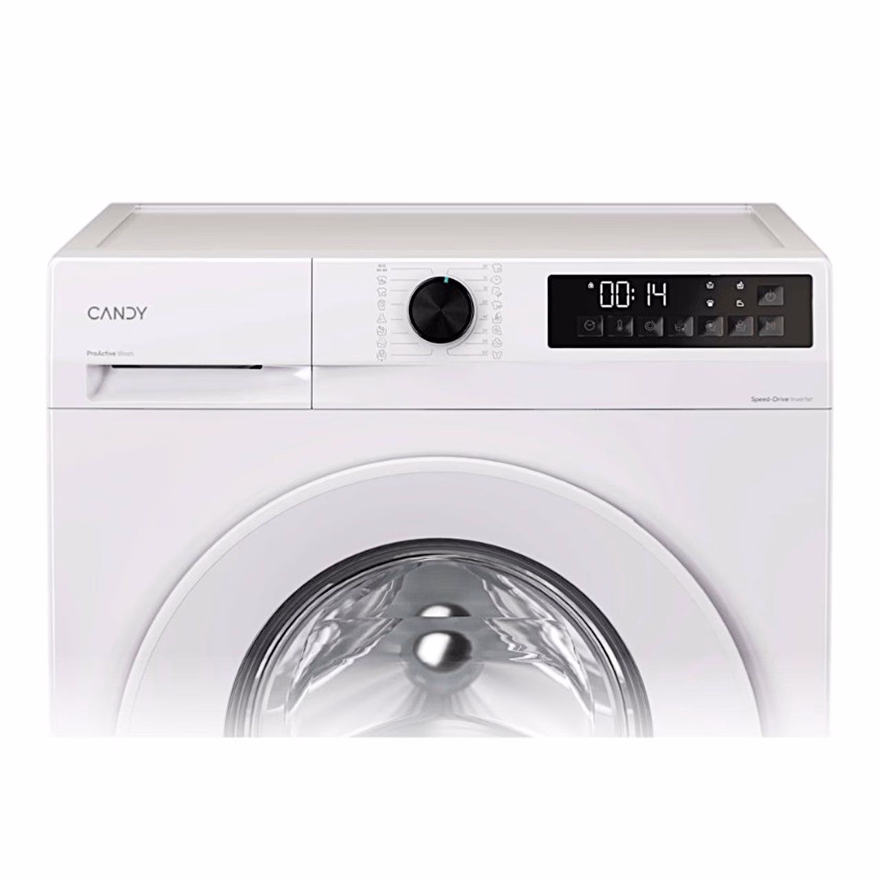 Candy GD 48S6-S juhtpaneel programminupu ja LED-ekraaniga eestvaates