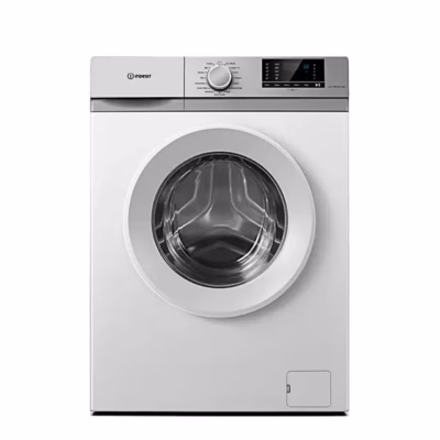 Valge eestlaetav pesumasin Indesit IMA630EE suletud uksega eestvaates