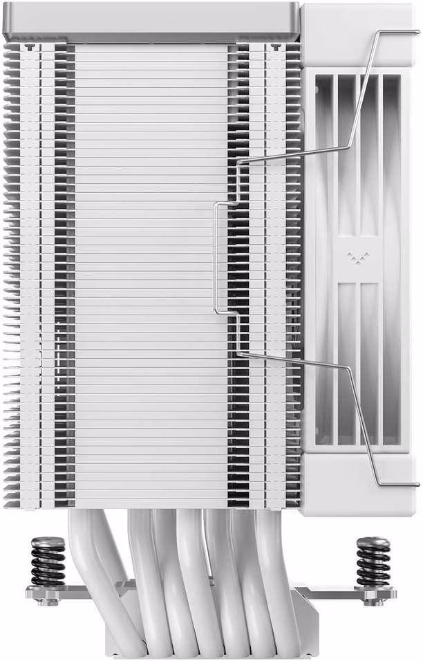 DeepCool AK700 DIGITAL WH külgvaade, ribitorn ja soojustorude kaared