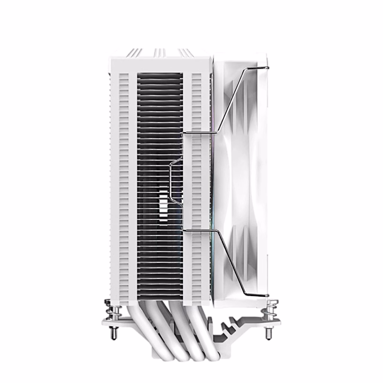 Gamemax Sigma 520 Digital WH teine külgvaade valge radiaatori ja ventilaatoriga